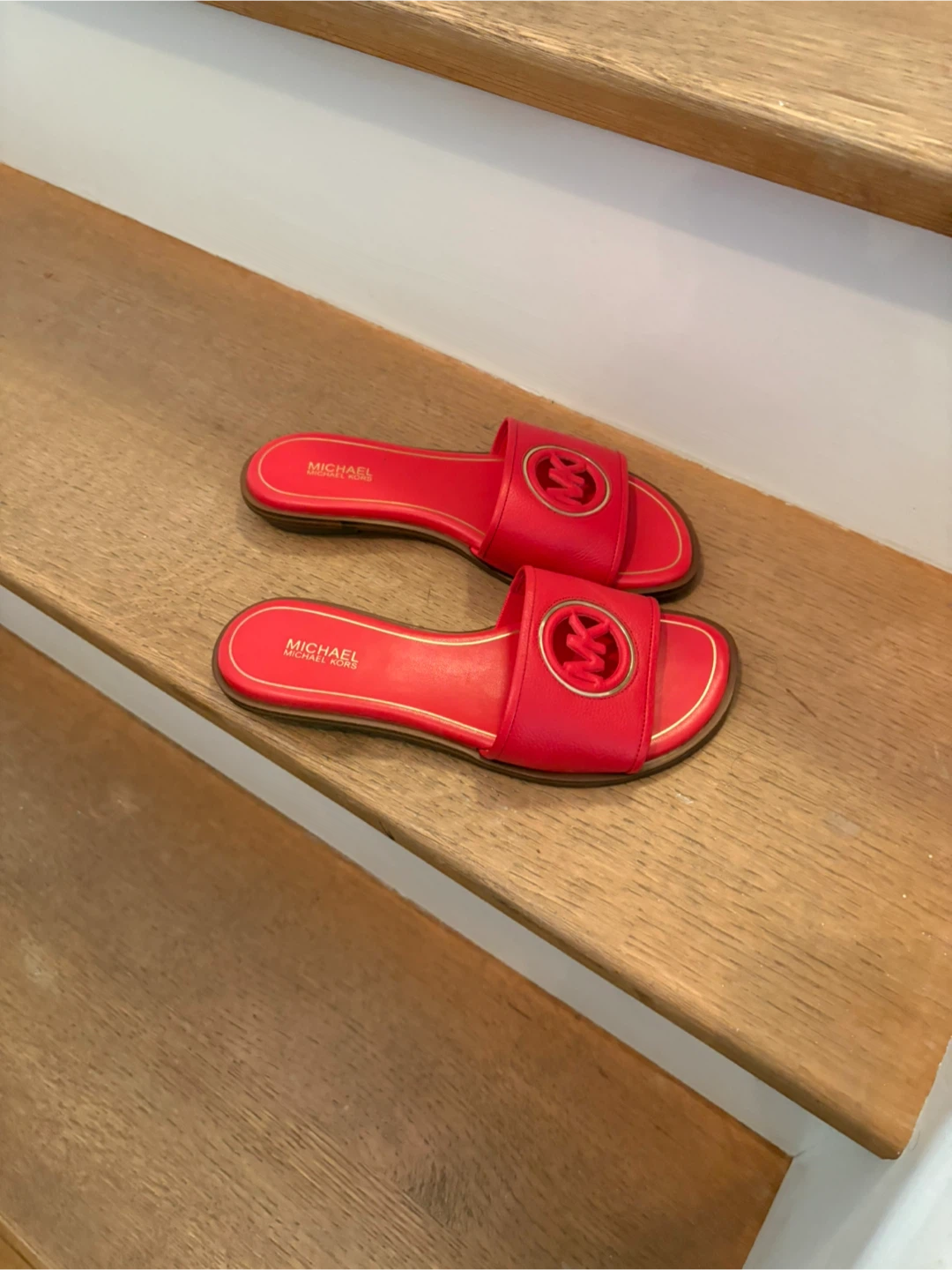Michael Kors Red Slide Sandals