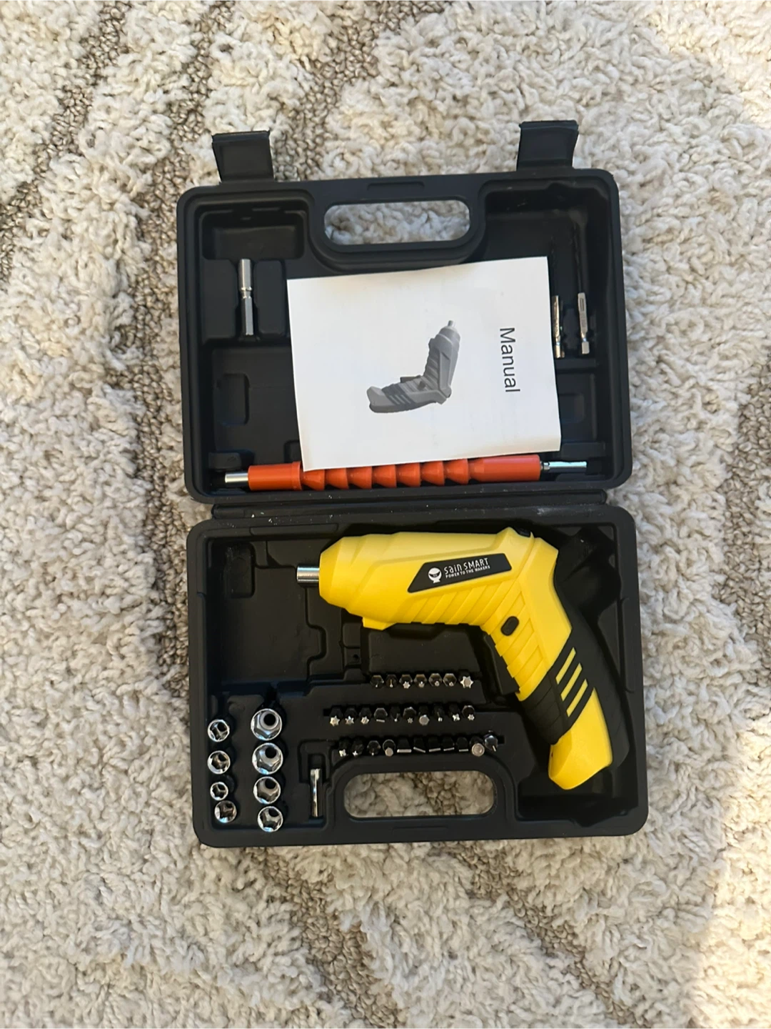 Sain Smart Yellow Cordless Electric Screwdriver Set