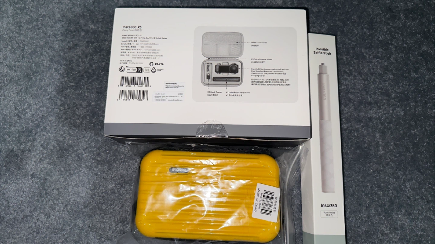 Insta360 X5 Carry Case and Invisible Selfie Stick