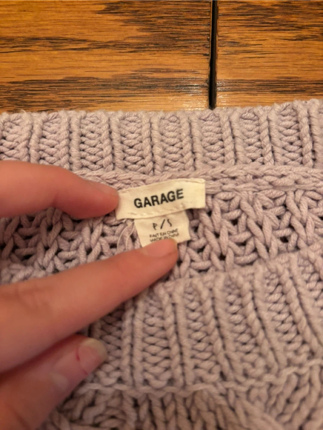 GARAGE Cable Knit Sweater - Light Purple - photo 2