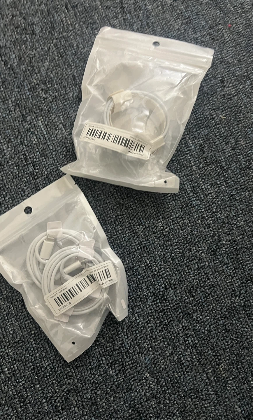 2 White USB to Lightning Cables