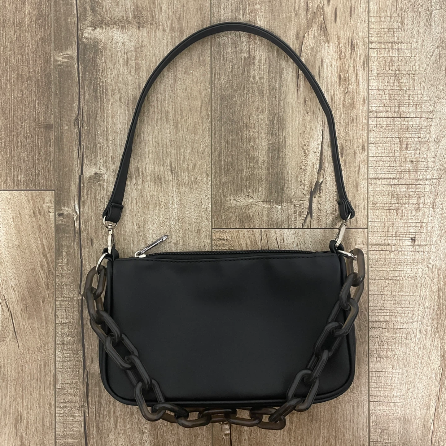 BRAND NEW 🥕 Black Shoulder Bag with Chain and Strap - photo 3