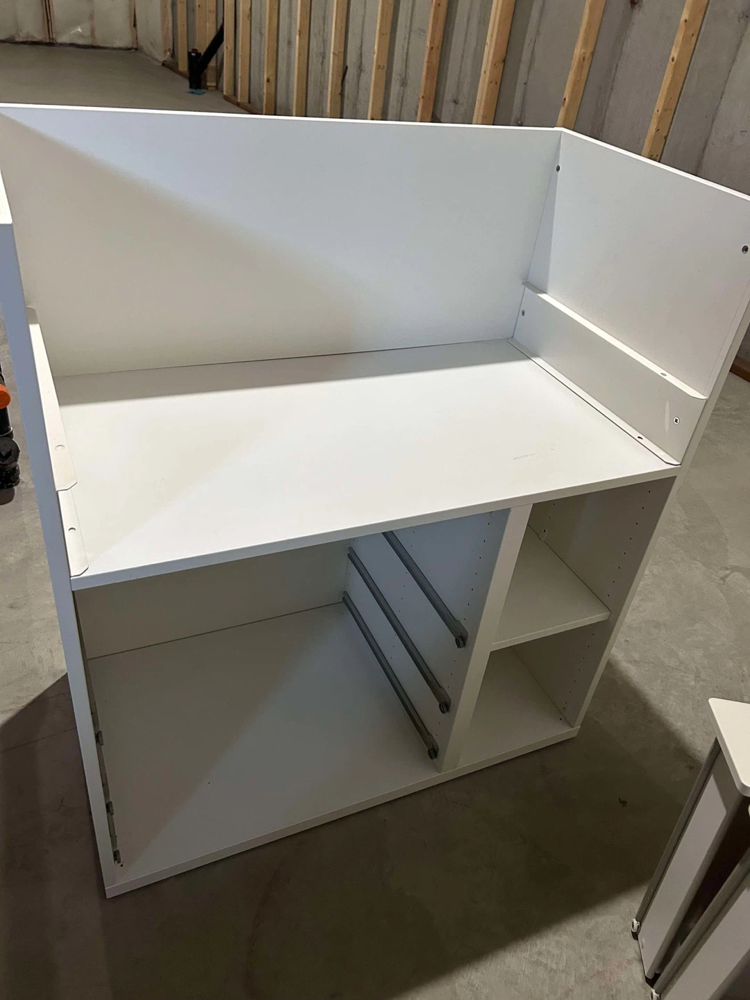 White Desk Unit with Drawers and Shelves (chair included)