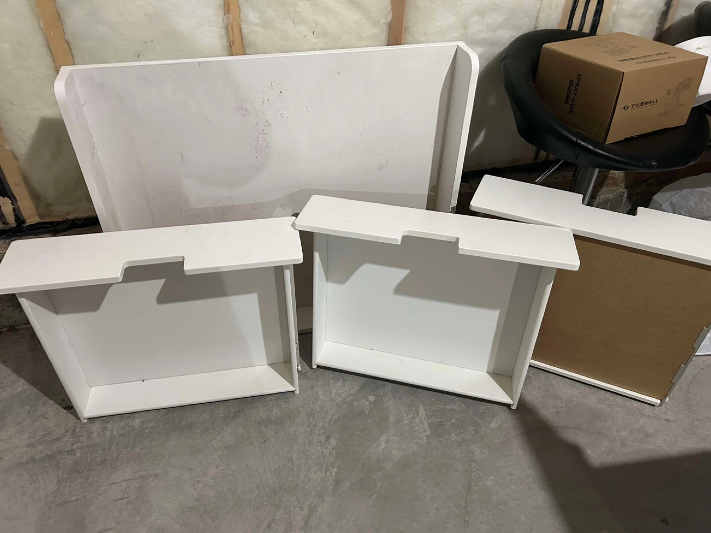 White Desk Unit with Drawers and Shelves (chair included) - photo 2