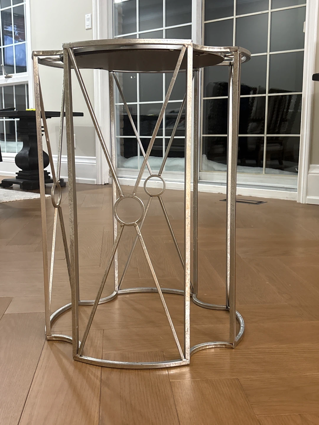 Silver Mirrored Accent Table - photo 2