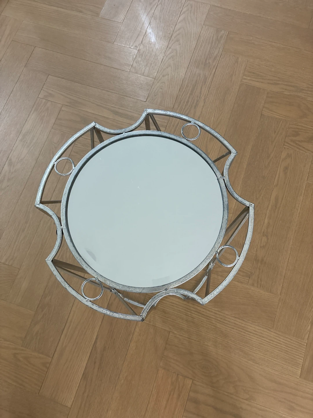 Silver Mirrored Accent Table - photo 3