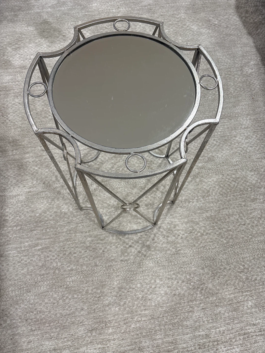 Silver Mirrored Accent Table