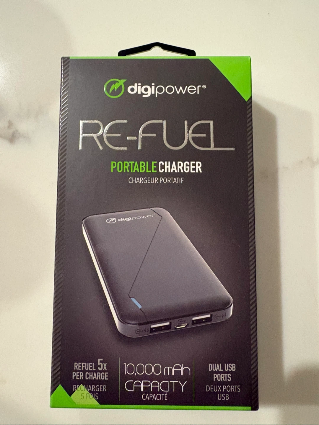 DigiPower RE-FUEL 10,000 mAh Portable Charger