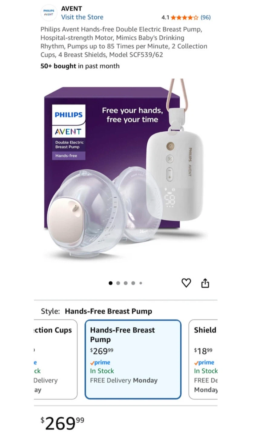 Brand New! Philips Avent Double Electric Hands-Free Breast Pump