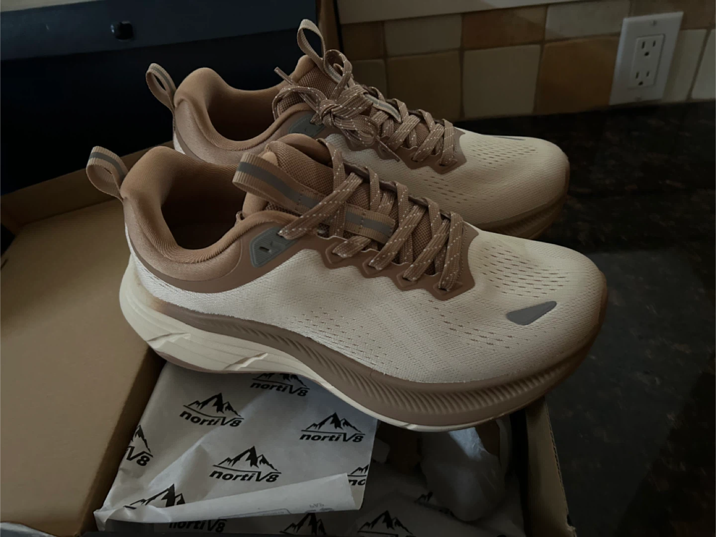New!!NORTIV8 Beige/Khaki Running Shoes - US Size 10