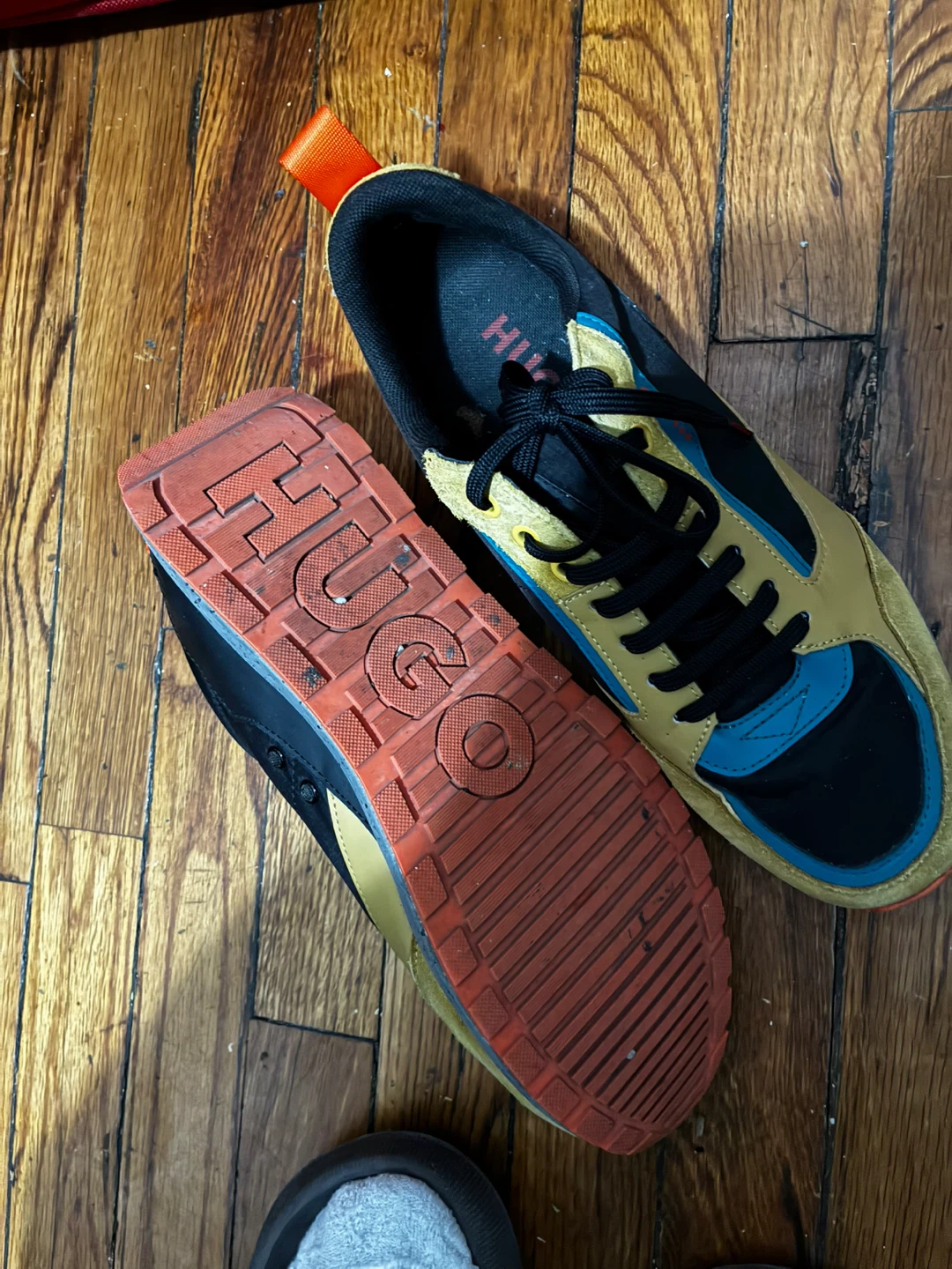 Hugo Boss Running Sneakers Men's Gold Black Blue - photo 3