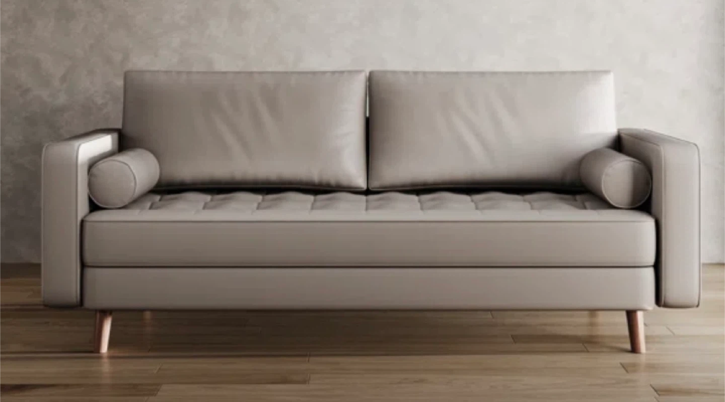 Square Arm Sofa - Beige