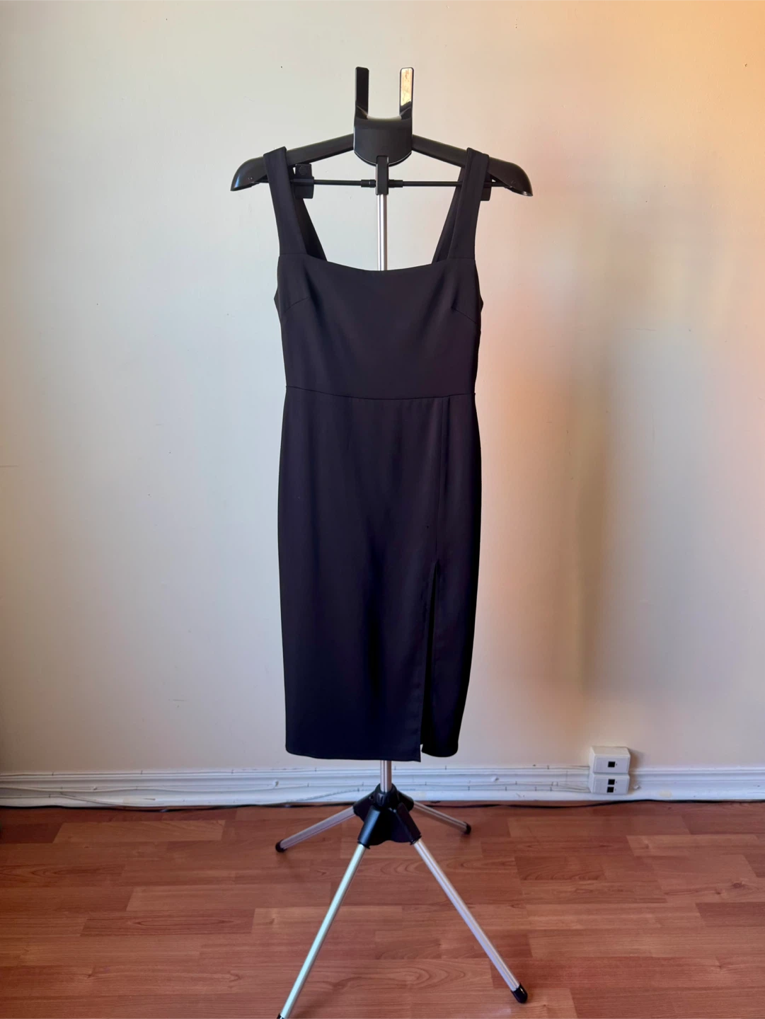 Babaton Black Sheath Dress with Slit, Size 2