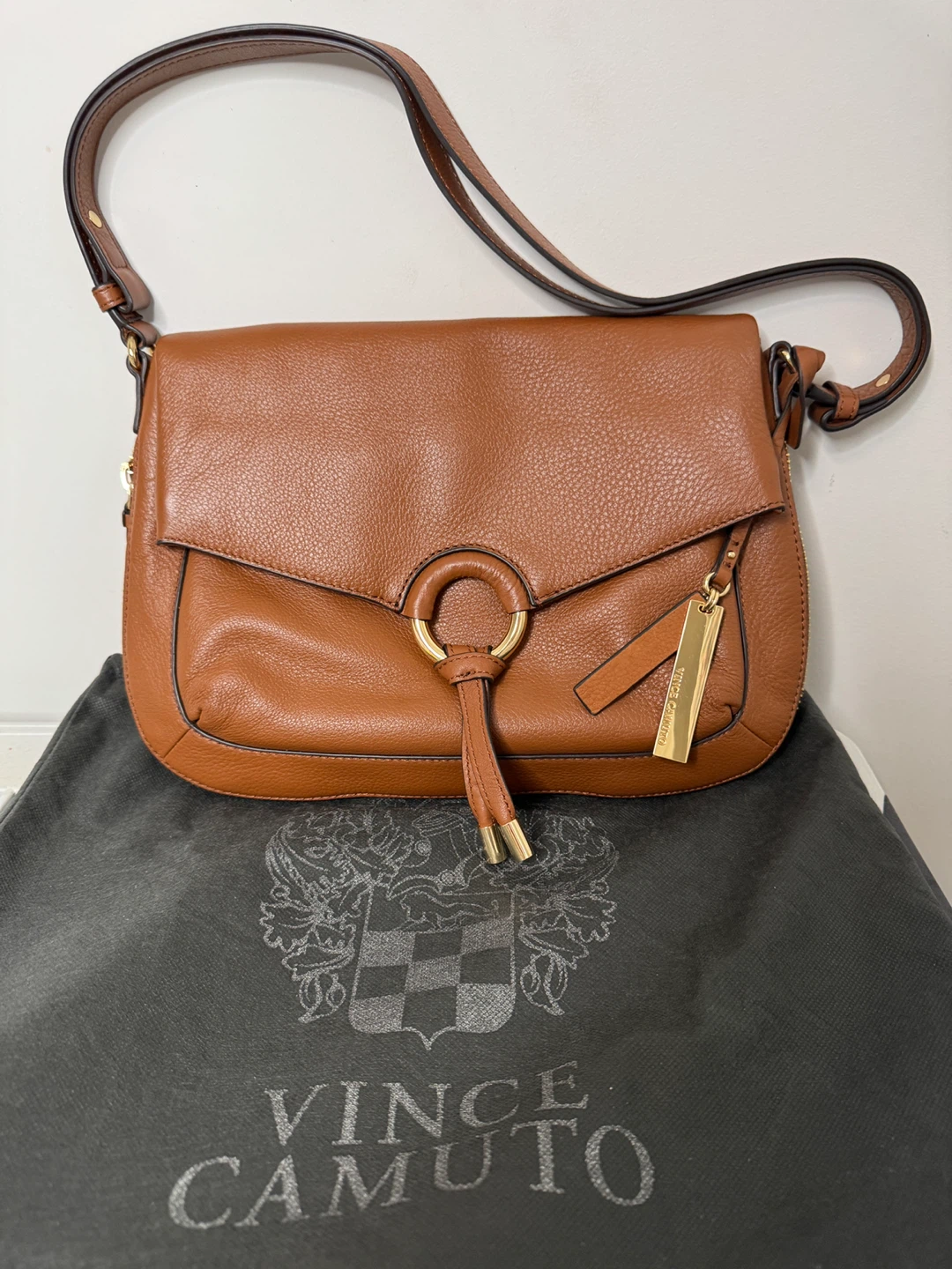 Vince Camuto Brown Leather Shoulder Bag