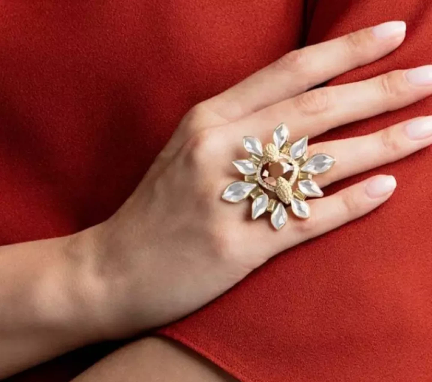 Swarovski Crystal 3 piece Flower Ring