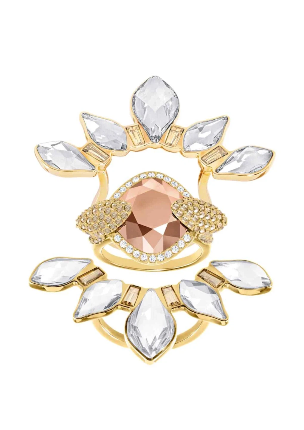 Swarovski Crystal 3 piece Flower Ring - photo 2