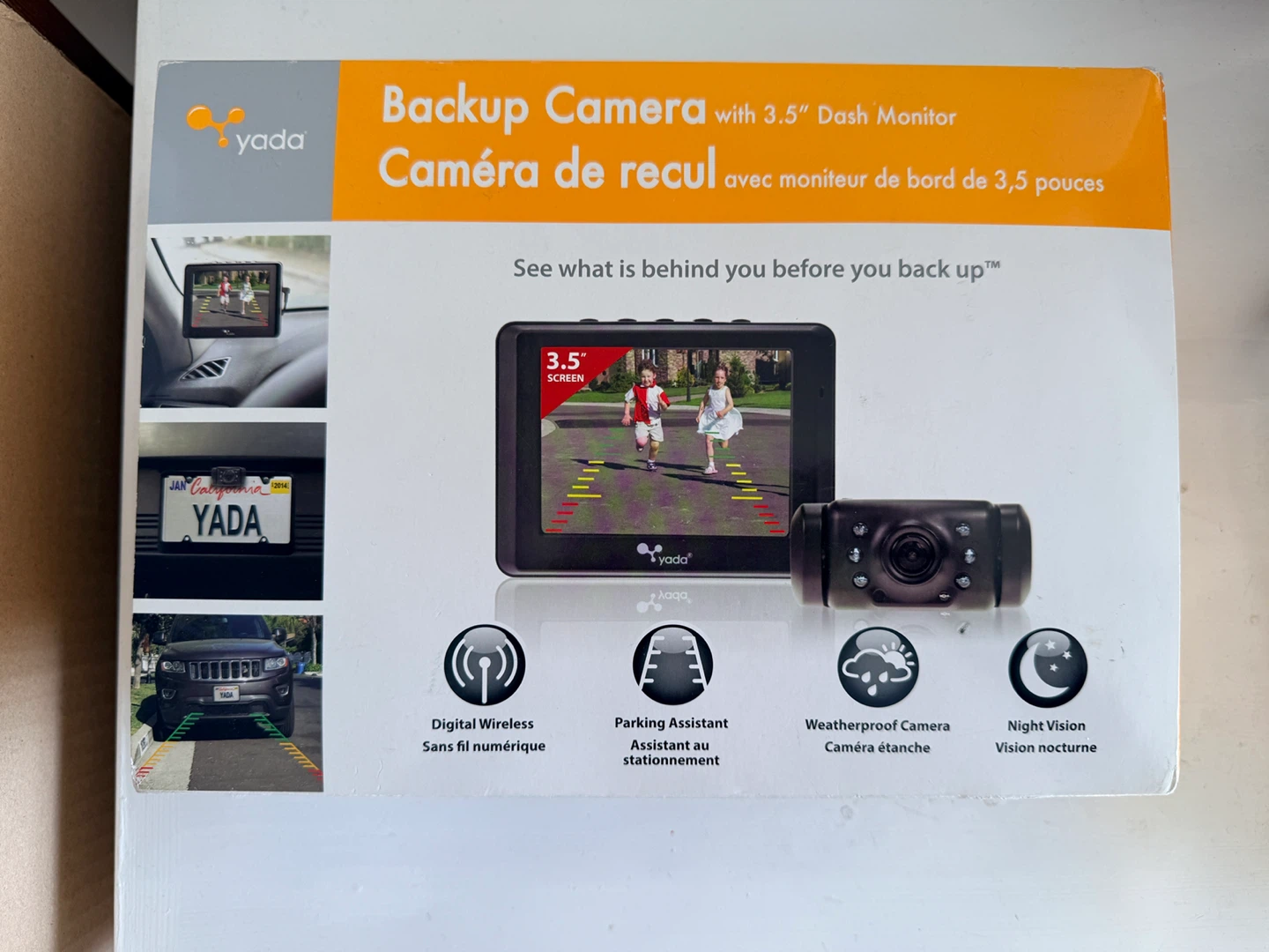 Yada Backup Camera with 3.5" Dash Monitor-Open Box
