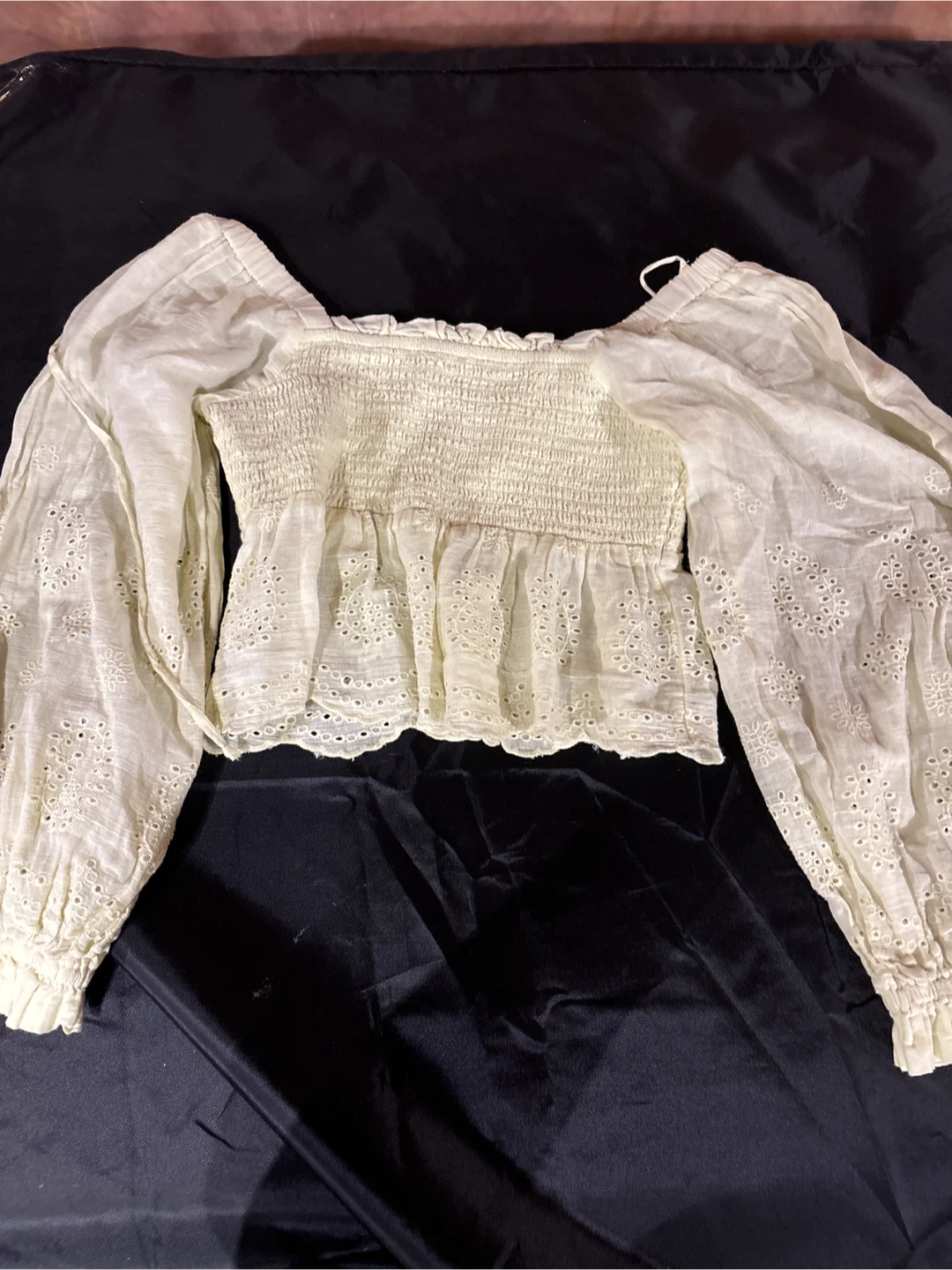 American Eagle Smocked Eyelet Peplum Top - photo 4