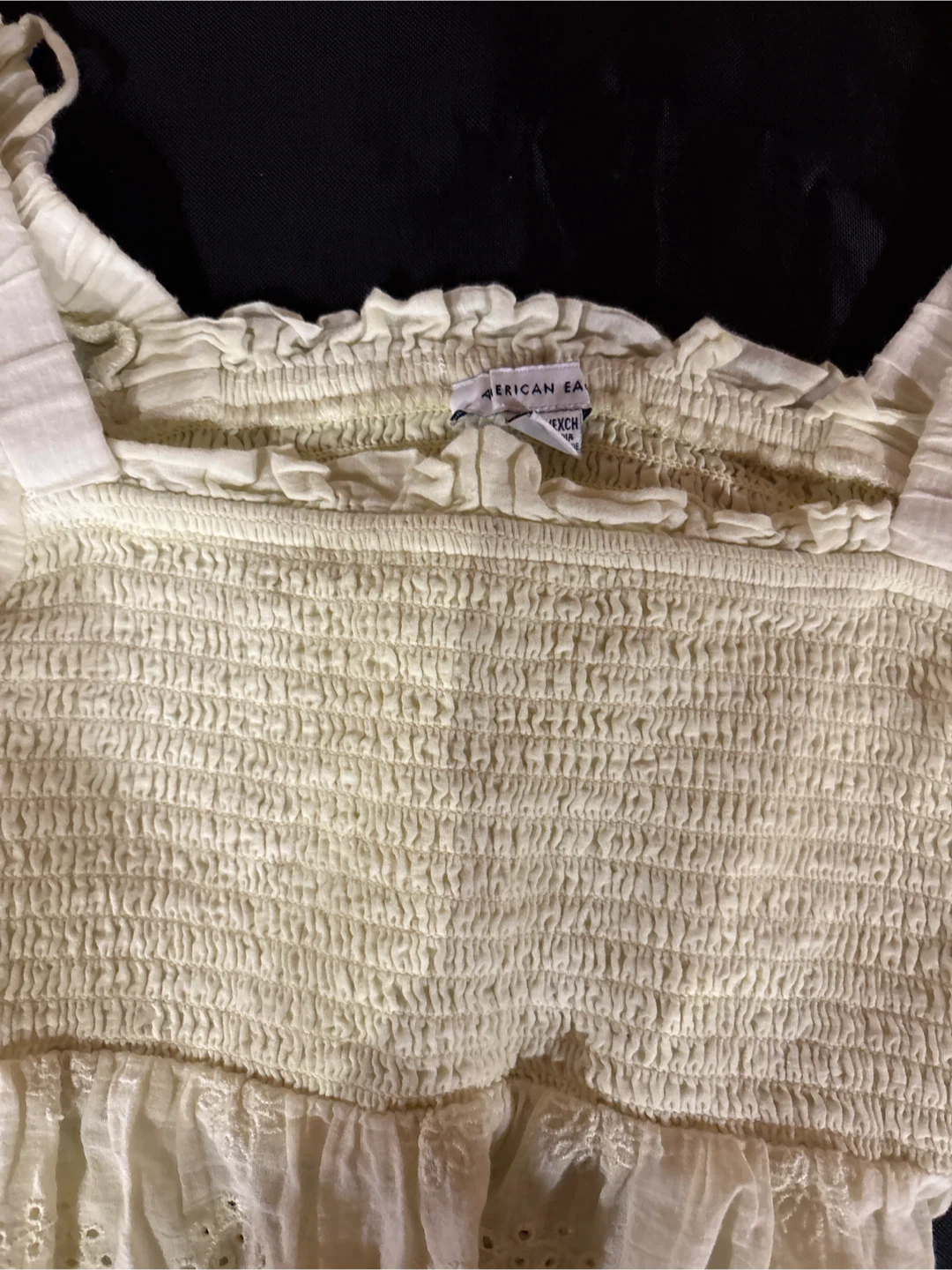 American Eagle Smocked Eyelet Peplum Top - photo 2