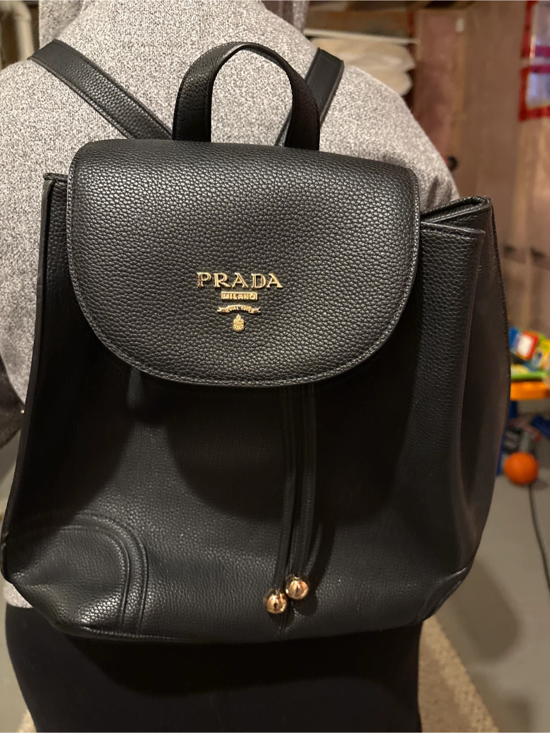 PRADA Black Leather Backpack
