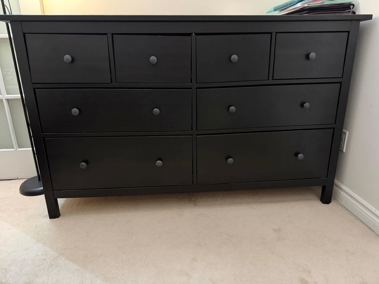Black Wooden 8-Drawer Dresser – Sturdy & Spacious Storage - photo 4