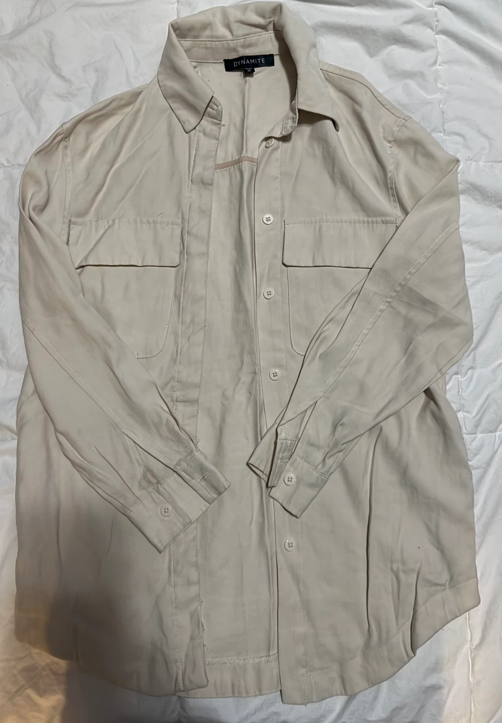 Dynamite beige button-up shirt TTP/XXS