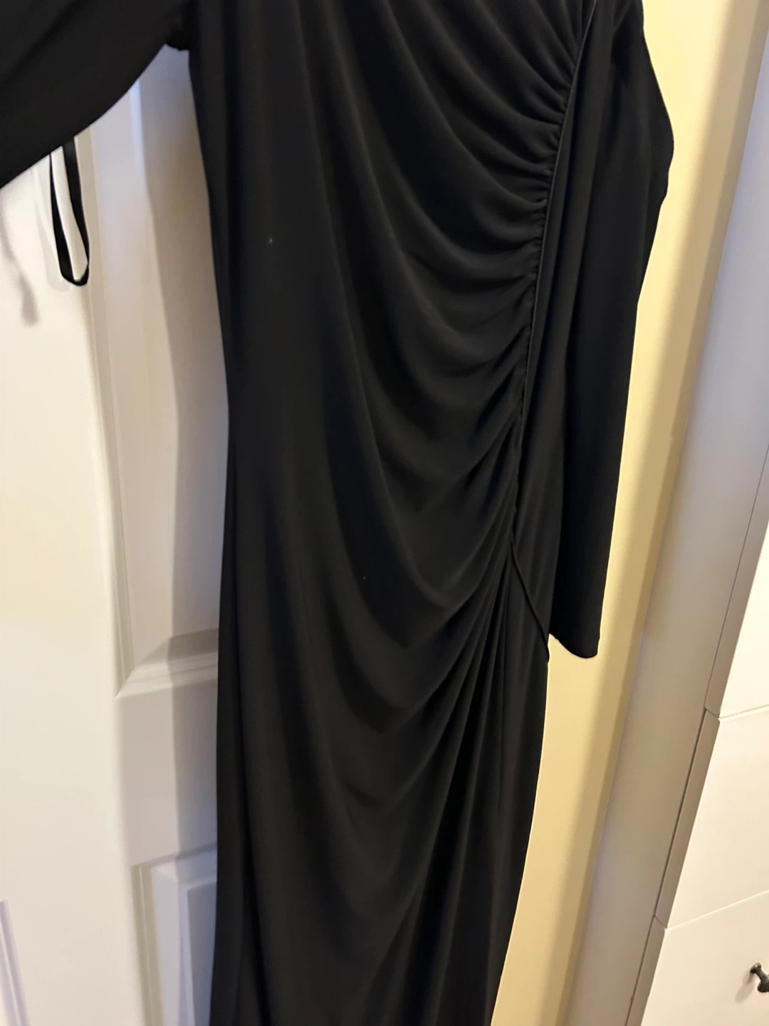 Coast Black Ruched One Shoulder Maxi Dress UK 14 - photo 4