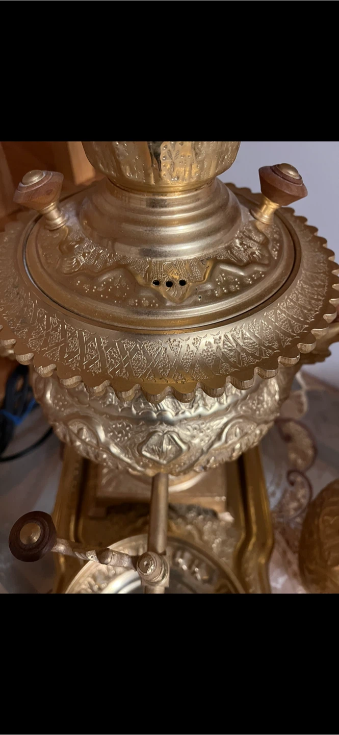Decorative Brass Samovar Set with Pitcher and Bowl - photo 3
