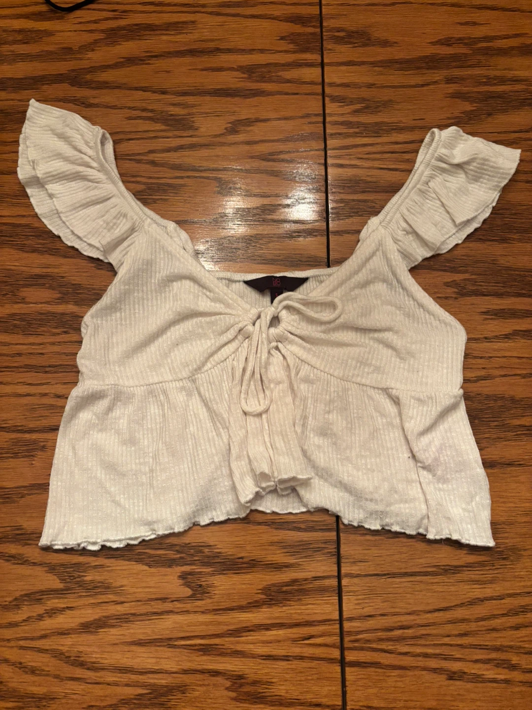 NO BOUNDARIES White Ribbed Cropped top