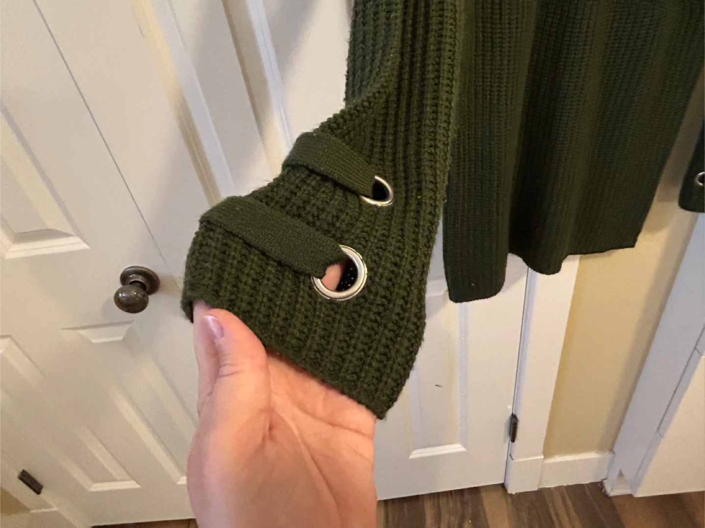 Green Lace-Up Sweater - photo 3