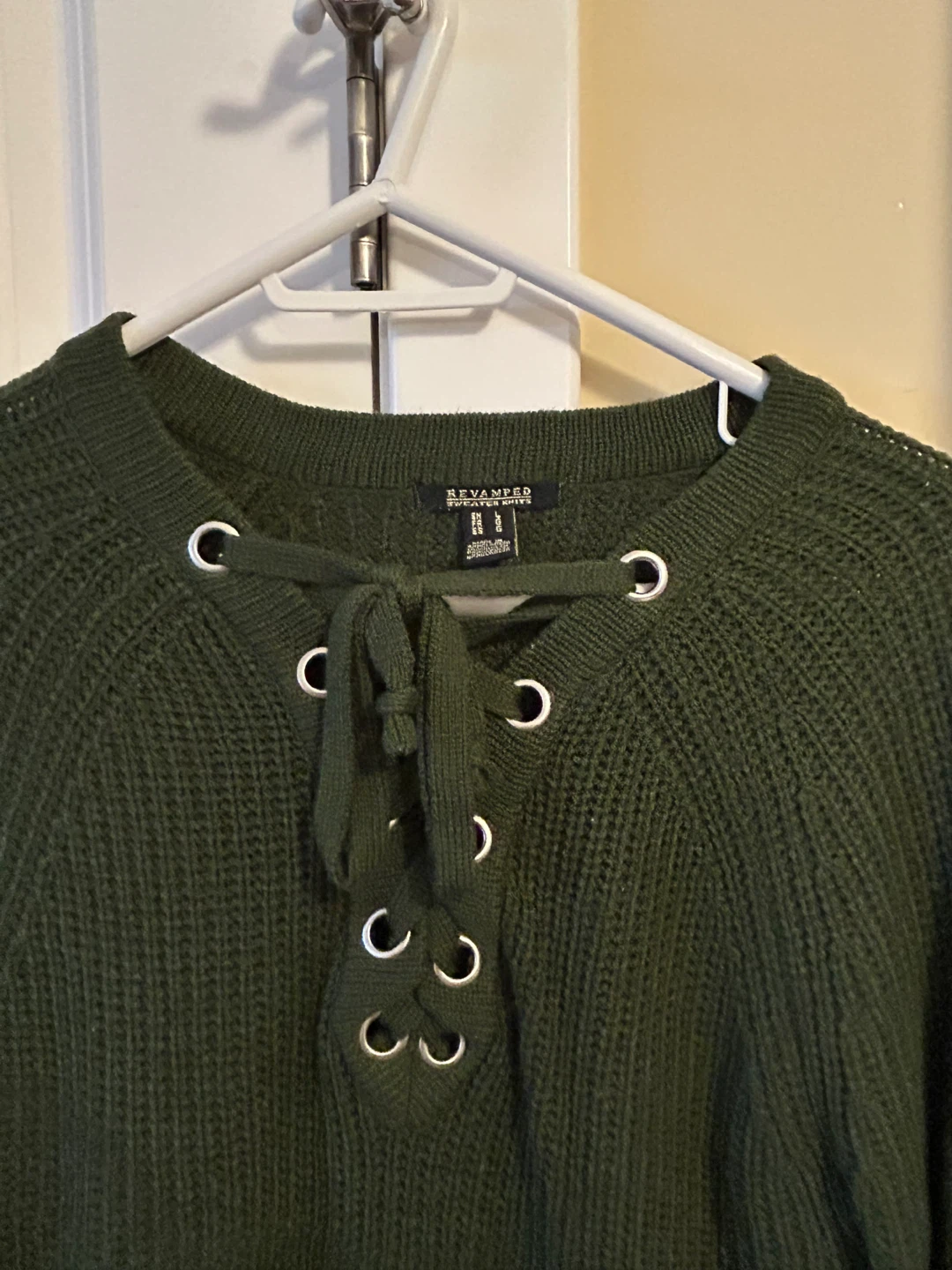 Green Lace-Up Sweater - photo 2