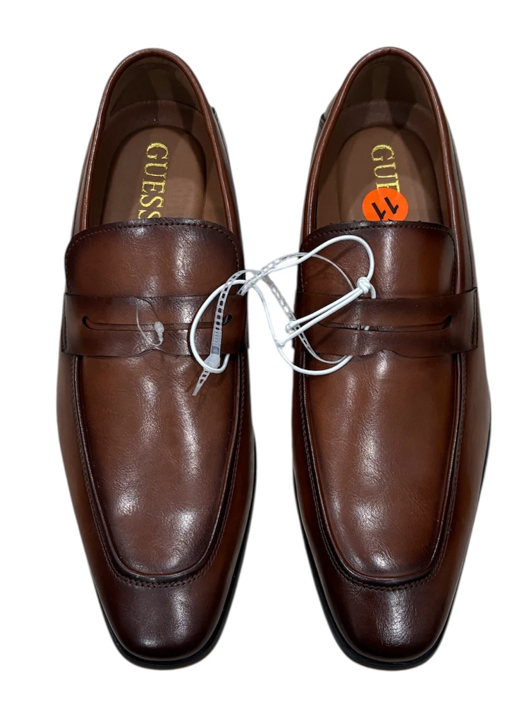 Guess Men's GMSYMON-R Loafers Size 11 Medium Brown PU Leather