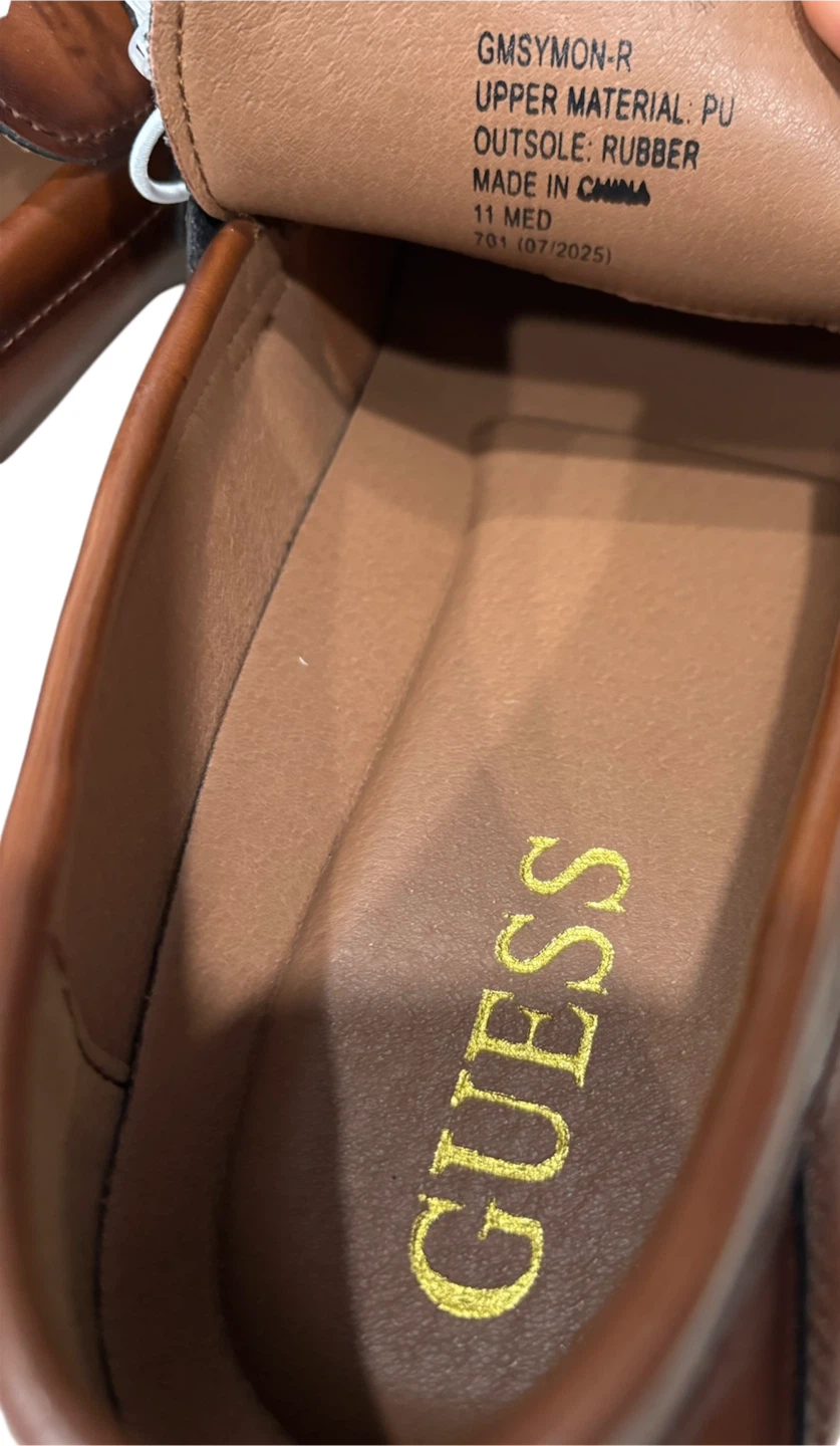 Guess Men's GMSYMON-R Loafers Size 11 Medium Brown PU Leather - photo 4