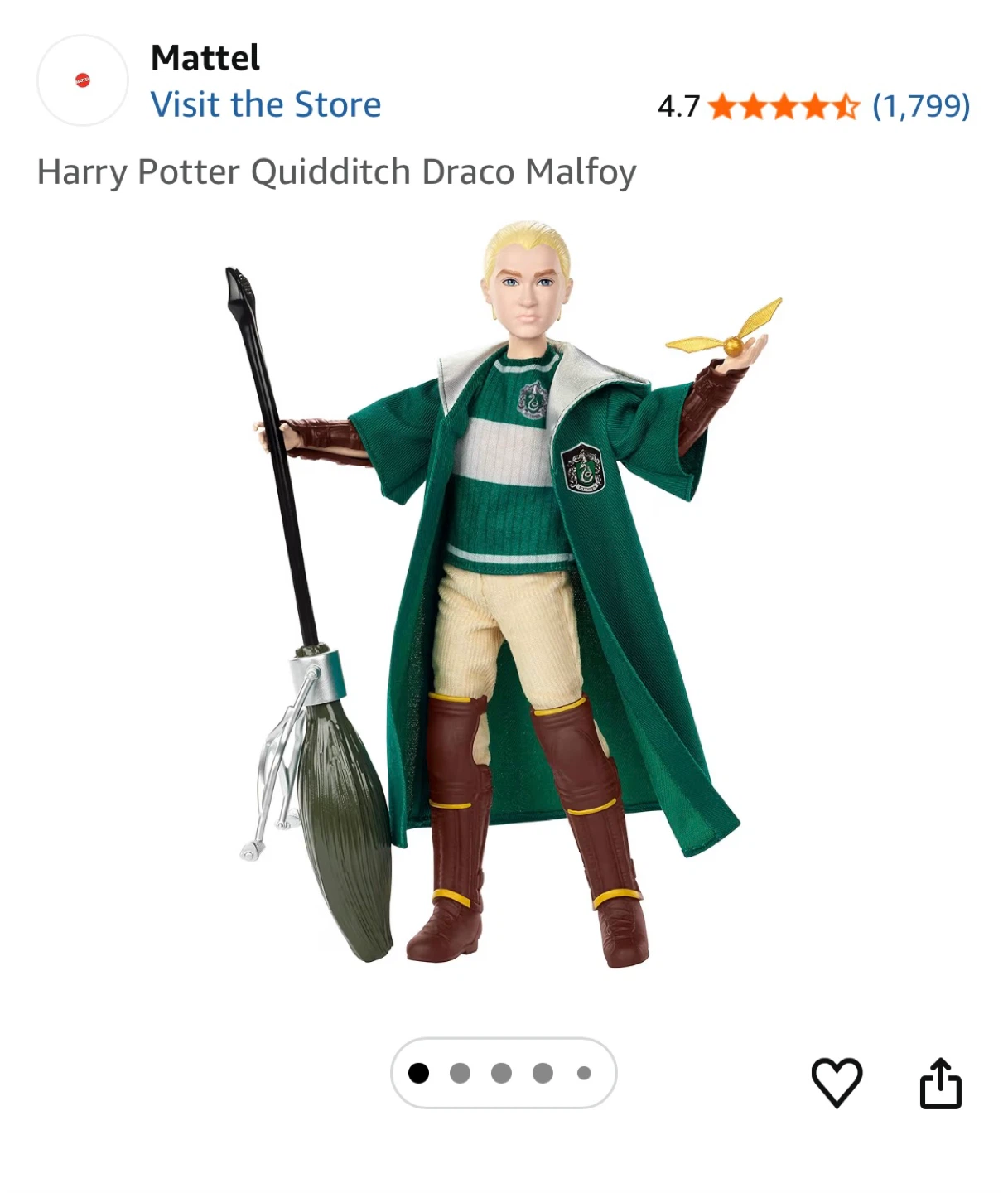 New Harry Potter Collectible Barbie: Draco Malfoy Quidditch - photo 3