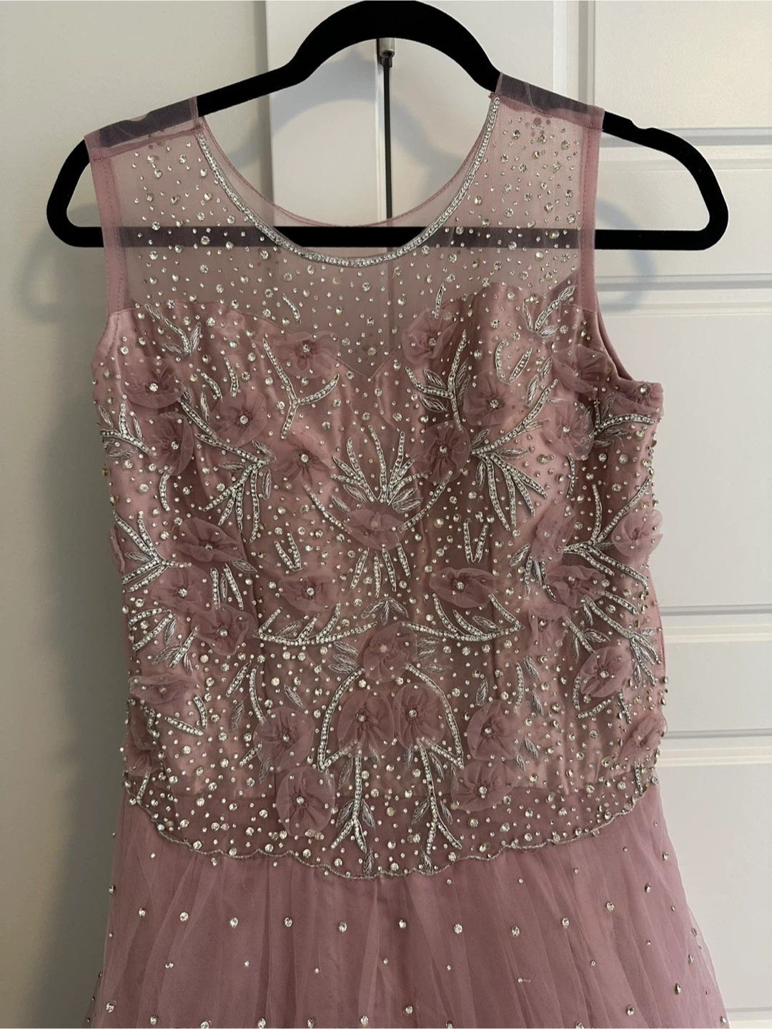 Pink Embellished Tulle Gown