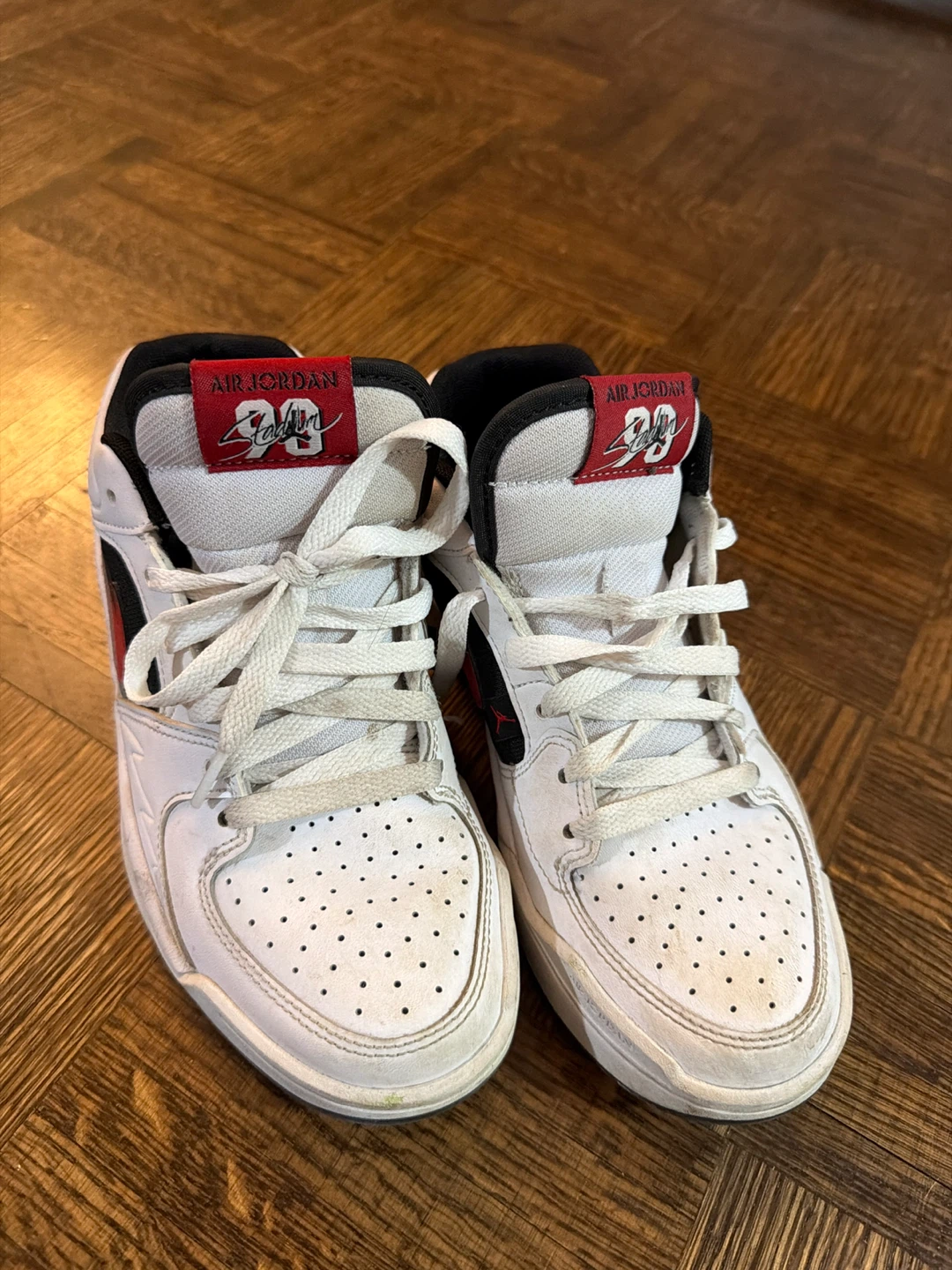 Nike Air Jordan 1 Mid White Red Black Sneakers