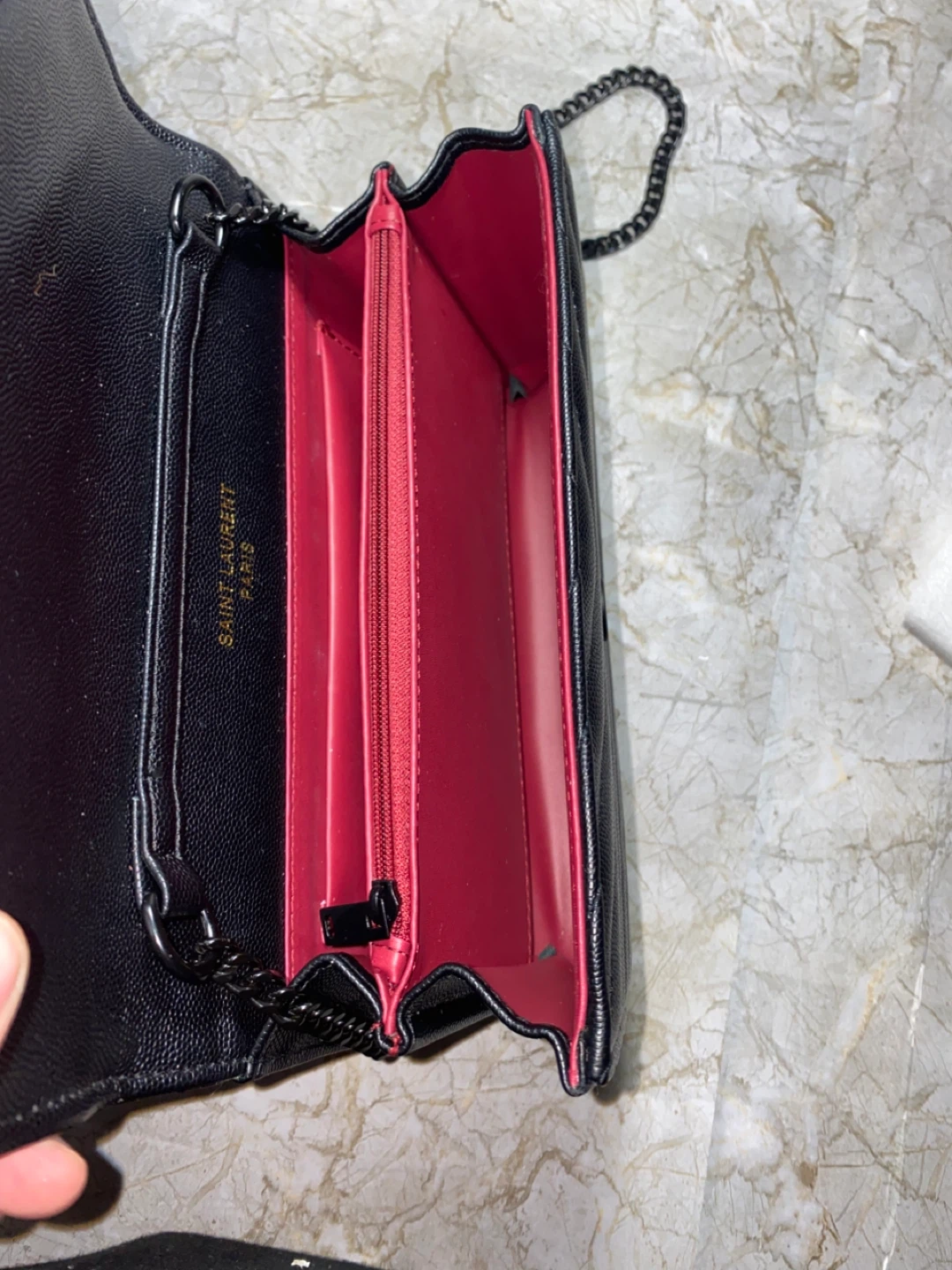 Saint Laurent Black Quilted Leather Chain Wallet - photo 5