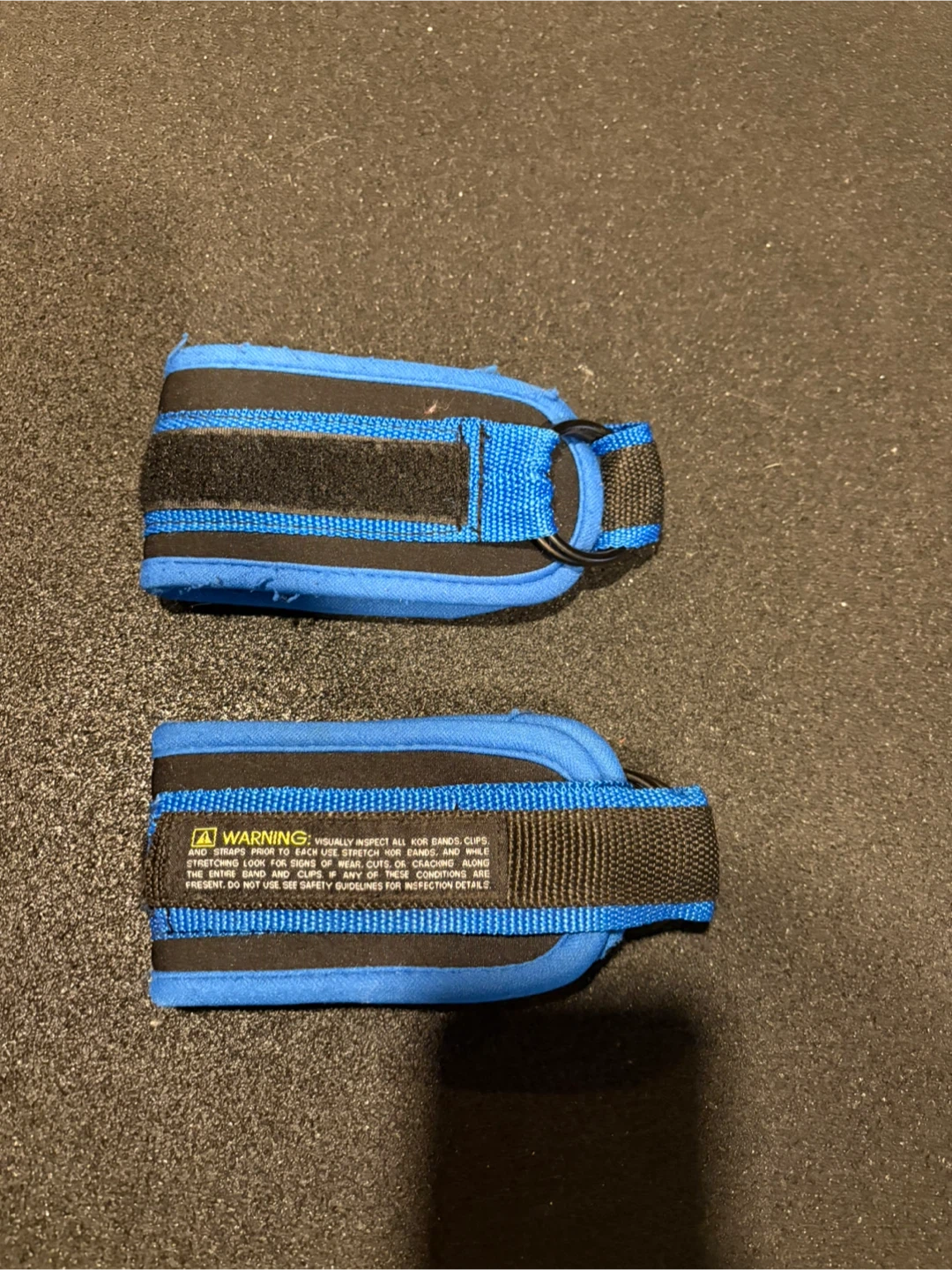 Blue Exercise Ankle Straps with D-Ring