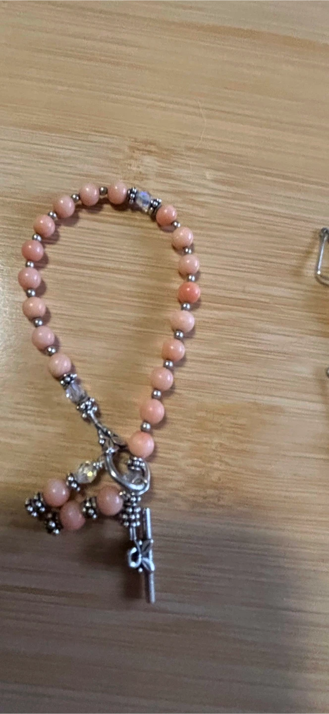 Coral Bead Bracelet & Earring Set made with Italian silver beads - photo 2