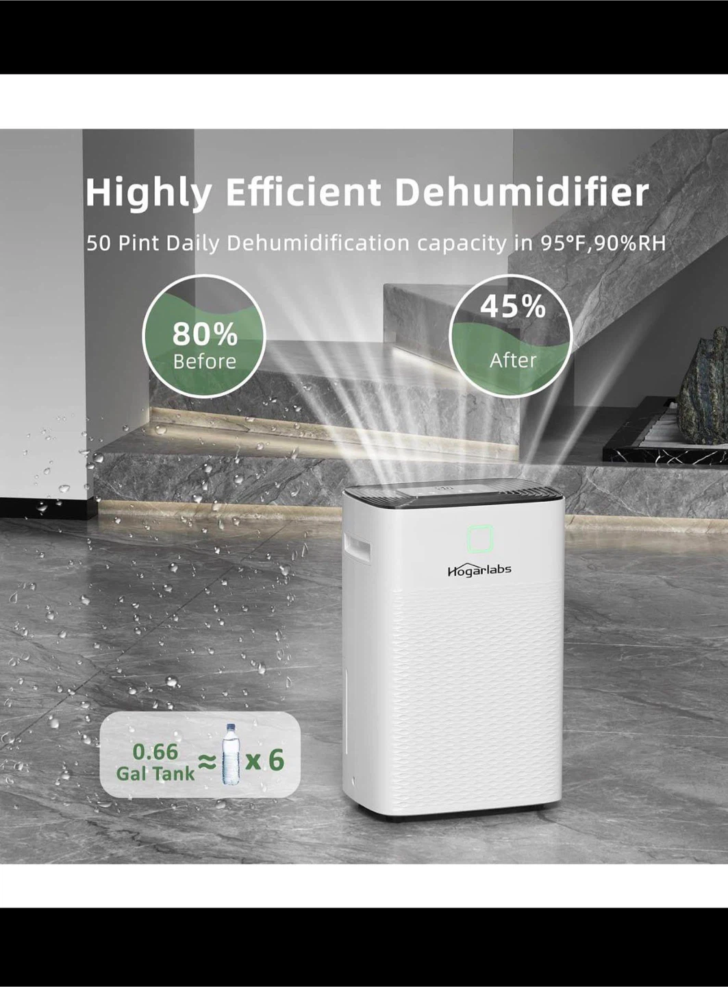 HogarLabs 50 Pint Dehumidifier - photo 2