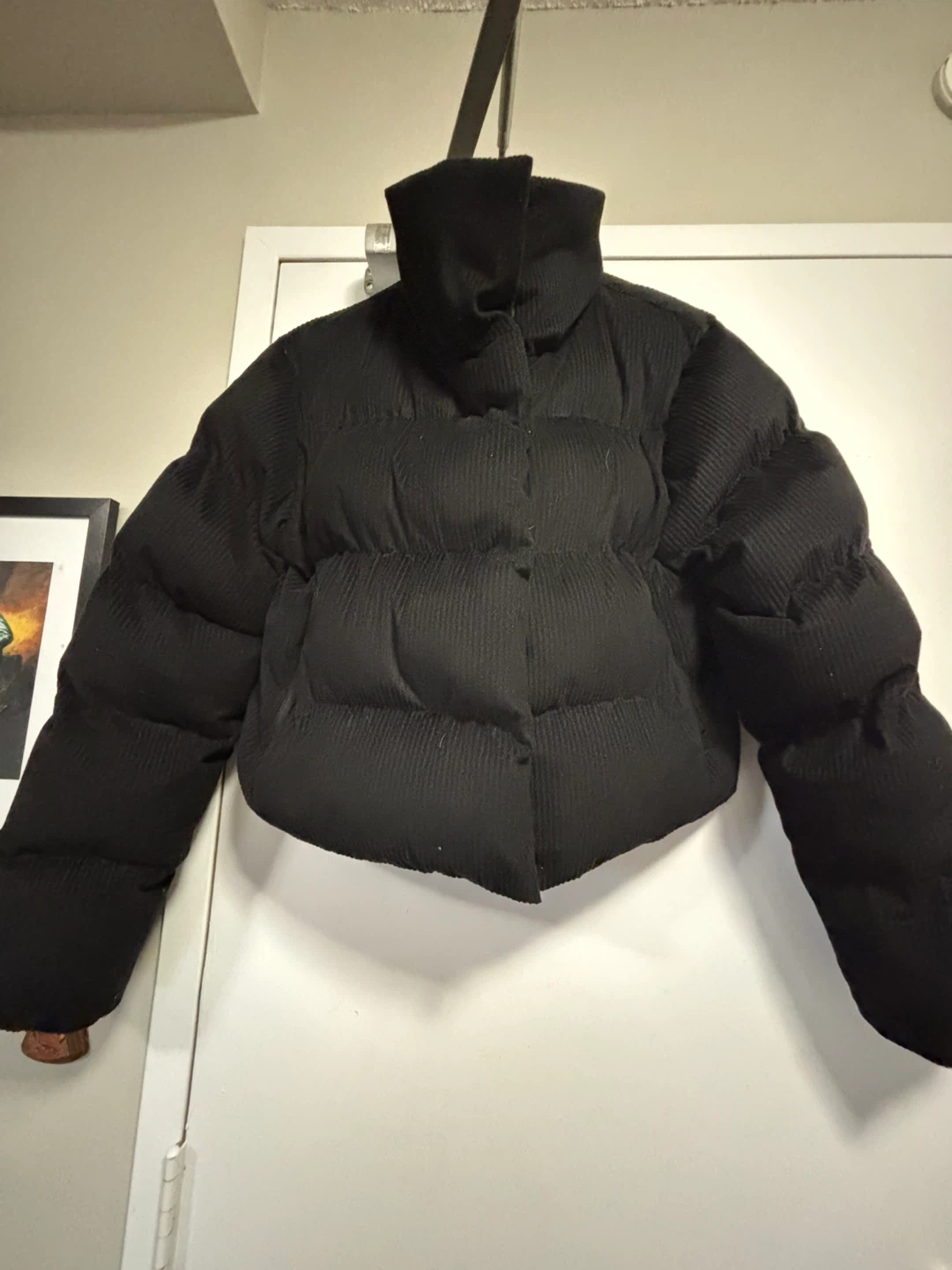 Black Corduroy Puffer Jacket New - photo 2