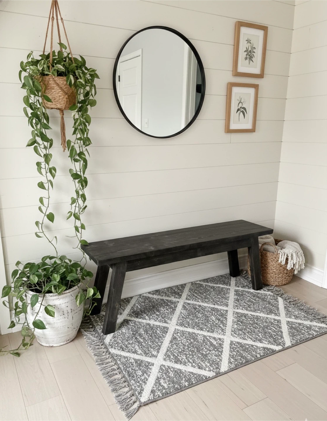 Handcrafted Solid Wood Bench – Black Finish - photo 3