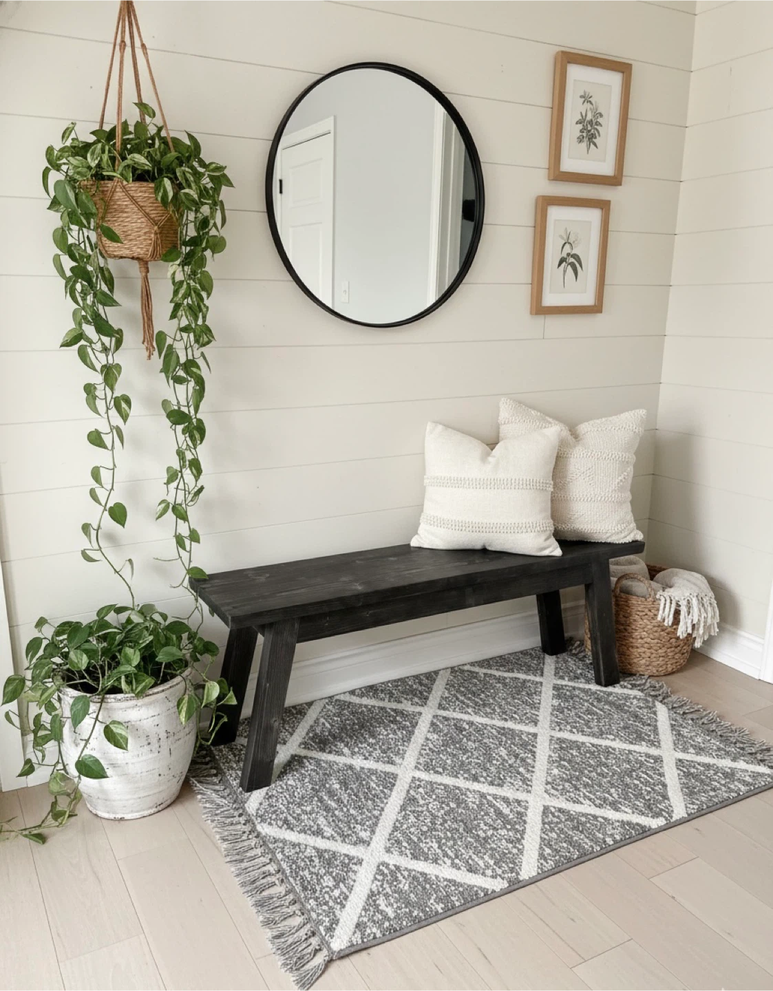 Handcrafted Solid Wood Bench – Black Finish - photo 4