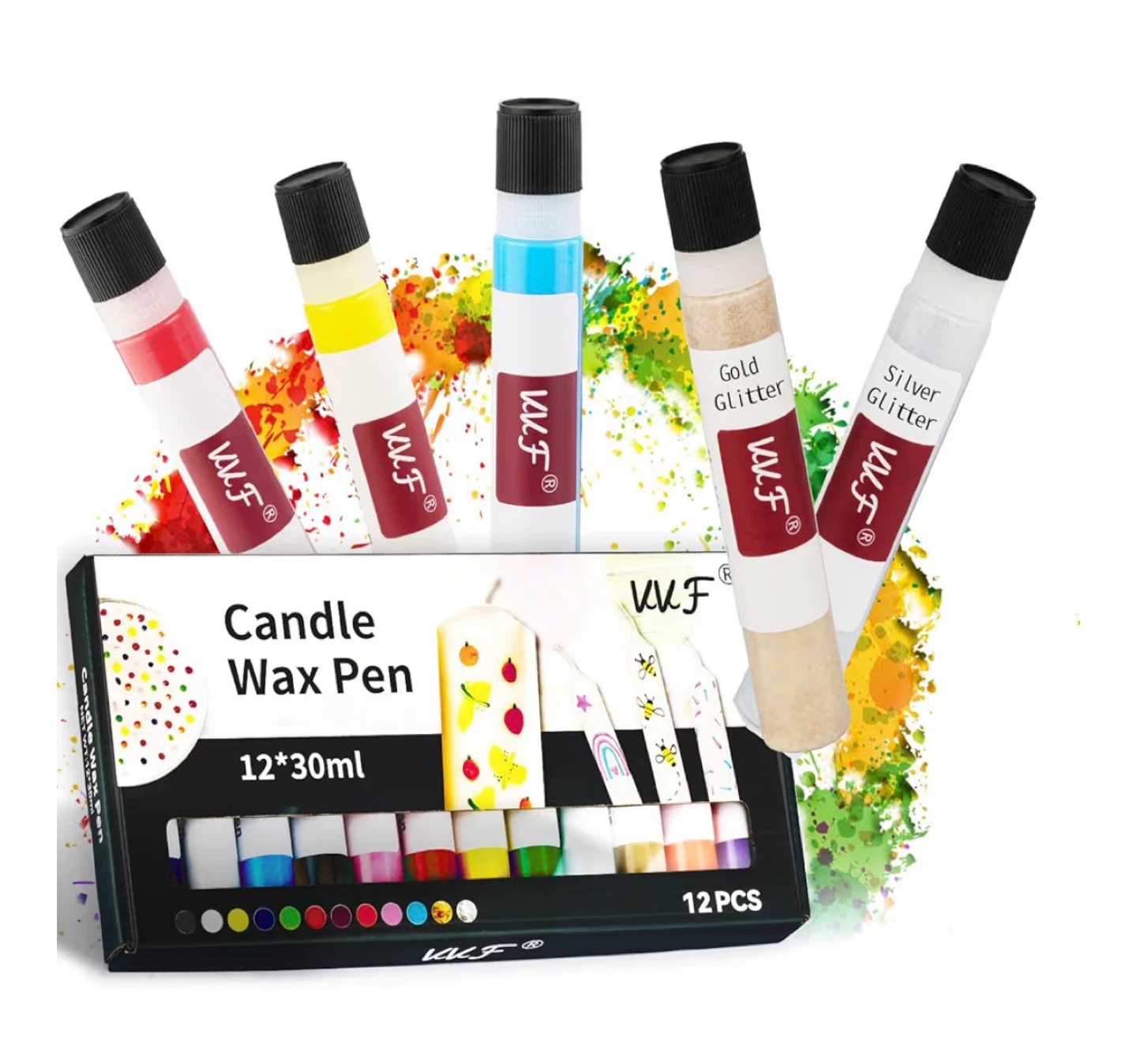 12-Piece Candle Wax Pen Set, 30ml Each