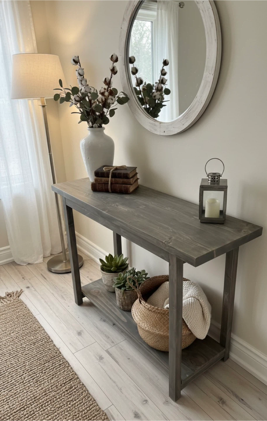 Handcrafted Solid Wood Console Table