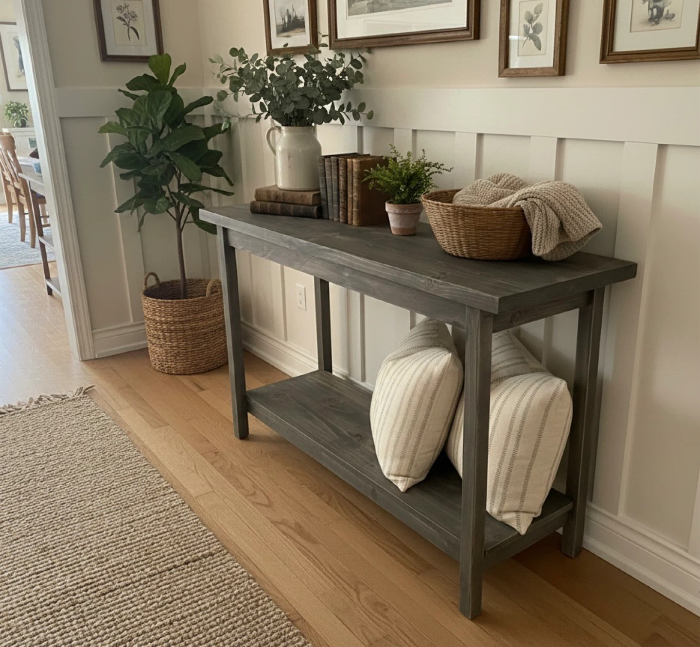 Handcrafted Solid Wood Console Table - photo 2
