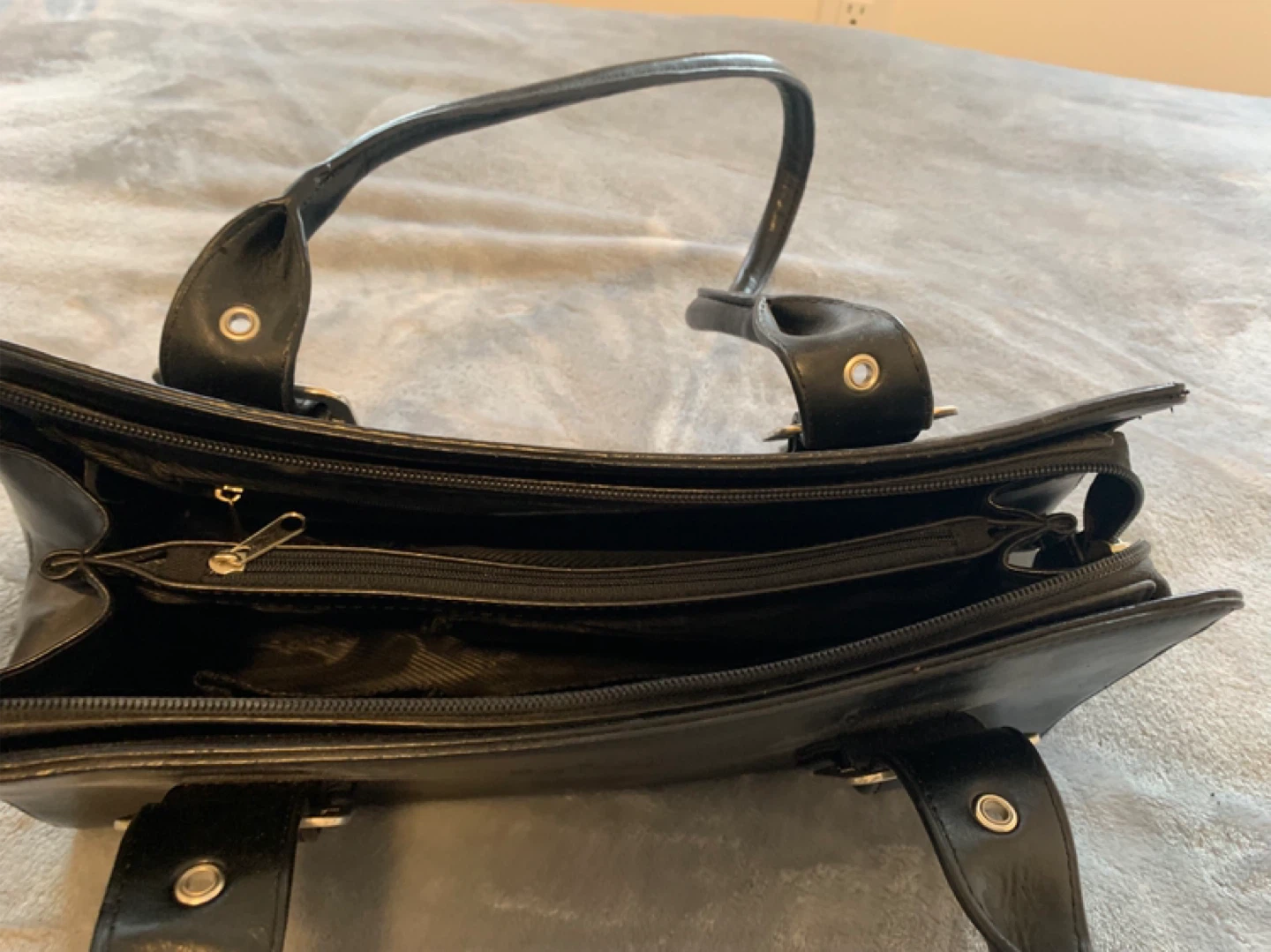 Black Faux Leather Shoulder Bag - photo 2
