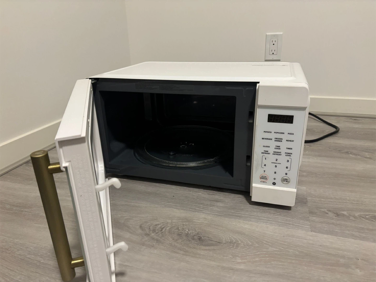 White Compact Microwave