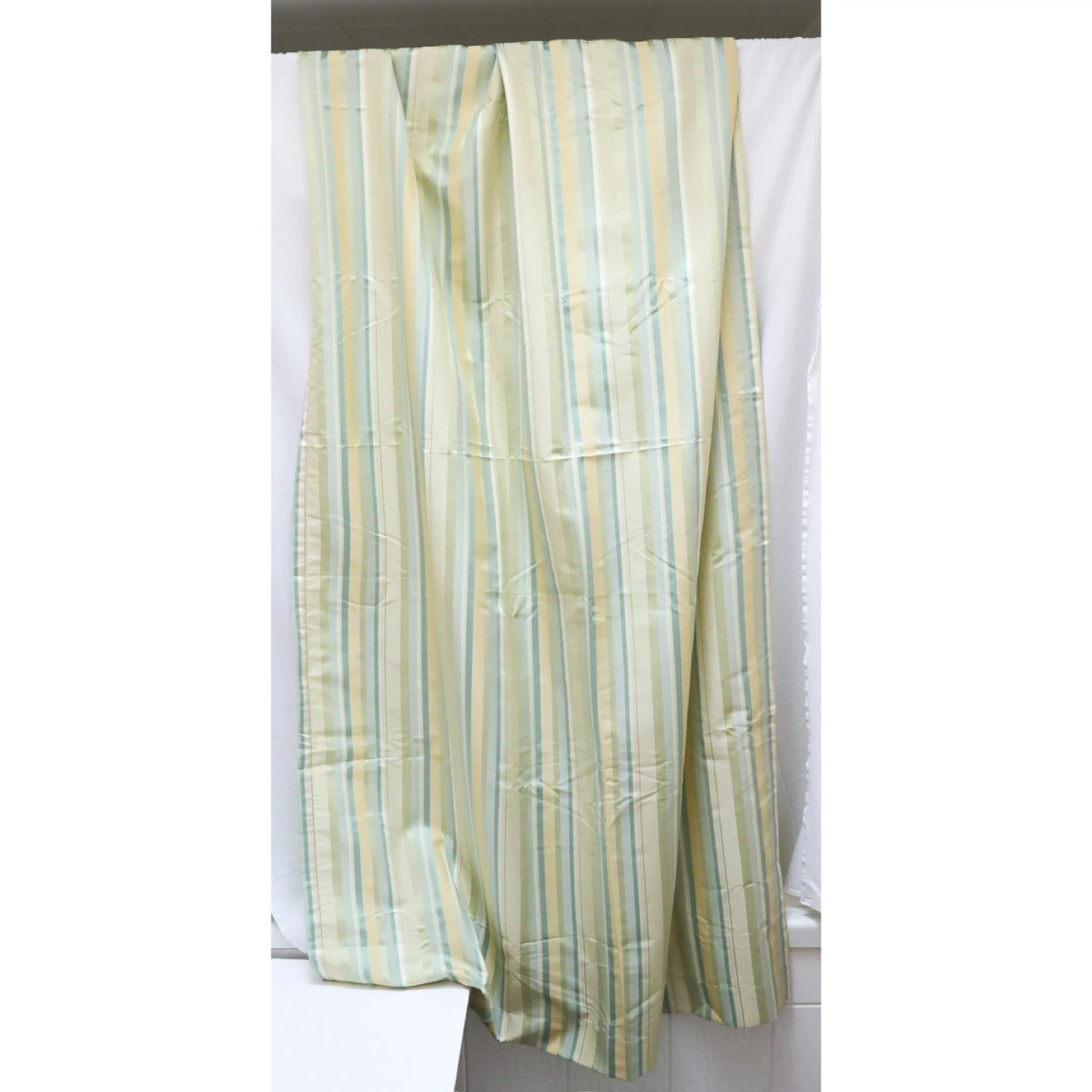 Set of 2 New Rodeo Home Striped Curtain Green