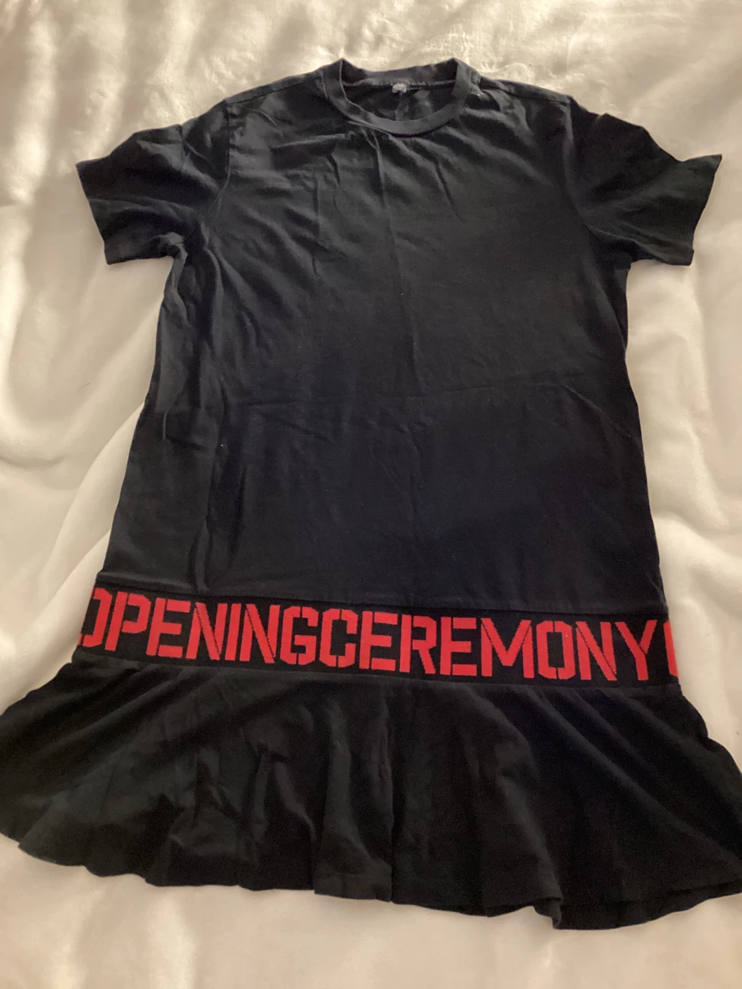 Opening Ceremony Black Dress with Red Logo